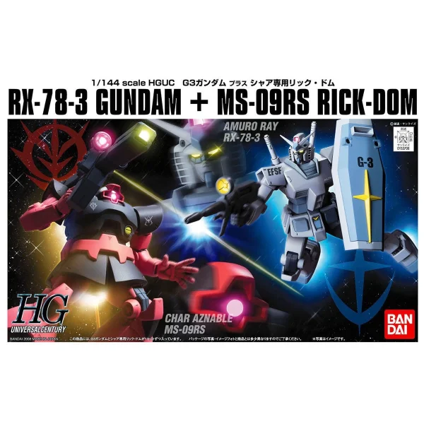 haute qualité HGUC 1/144 G3 Gundam + Char’s Rick Dom (RX-78-3 Gundam + MS-09RS Rick Dom Set) 1